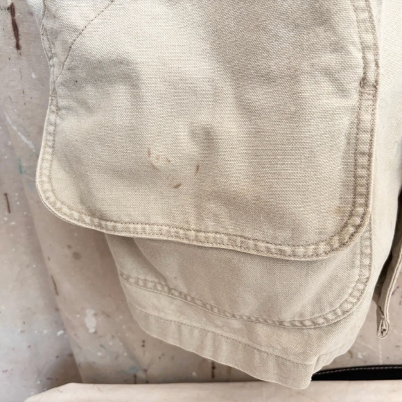 Vintage LL Bean Beige Canvas Barn Coat Chore Jacket - Picture 5 of 8